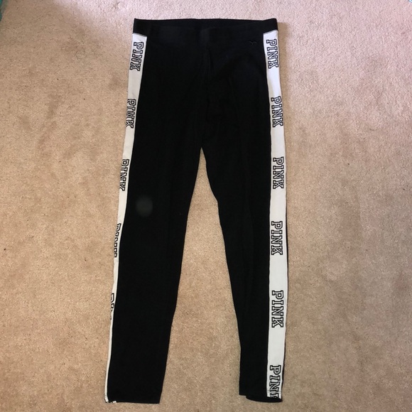 black leggings with white stripe down the side